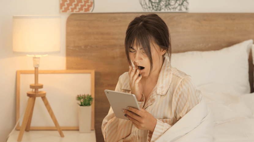 睡眠不足で体調が良くない様子